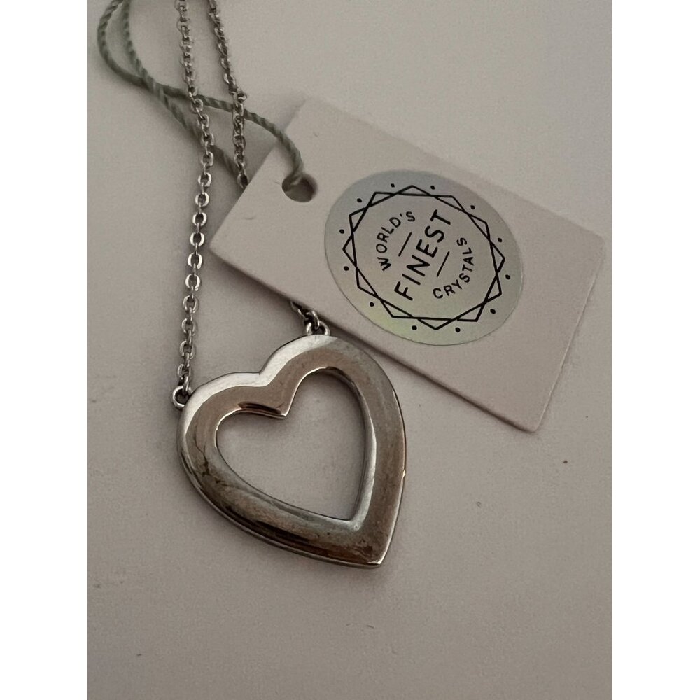 NIB Nic & Syd Graceful Heart Necklace Rhodium Plated Brass Crystals Gift… - Picture 9 of 10